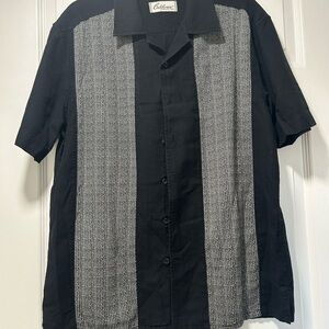 California Black and White Men's Casual Button Down Shirt